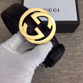 Replica Gucci Men Leather Blet With Gold Buckle 015