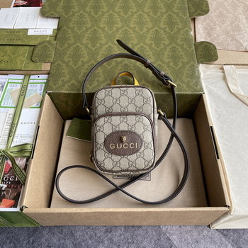 Replica Copy Gucci 658556 Neo Vintage Mini Bag Beige and Ebony GG Supreme Canvas