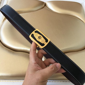 Replica Cheap Replica Gucci Reversible Leather Men Belt Black Width 35cm With Gold Buckle 099