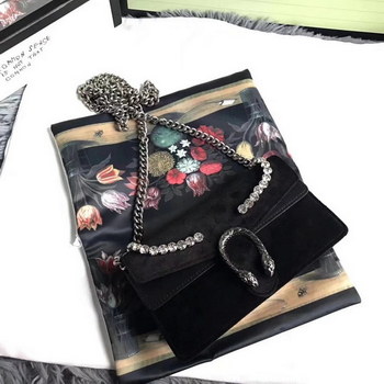 Replica Gucci ?476432 Dionysus Super Mini Bag With Crystals Black Velvet
