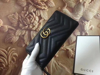 Replica Gucci 443123 GG Marmont Zip Around Wallet Black