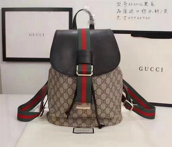Replica Gucci 2017 Women Backpack GG Supreme Black Leather