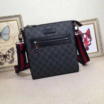 Replica Replica Gucci 474137 Men Supreme Messenger Bag with Black Leather Trim