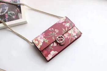 Replica Gucci 40934 Lcon Printing Chain Wallet Red