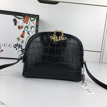 Replica Gucci 499621 Crocodile Small Shoulder Bag Black