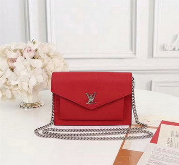 Replica Copy Louis Vuitton M63471 Pochette Mylockme Chain Calf Leather Red
