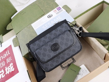 Replica Replica Gucci Mens Messenger Bag with Lnterlocking G 674164 Low Price Black