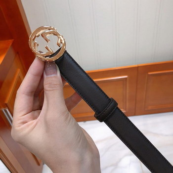 Replica Gucci 370717 Women Leather Belt White With Gold Buckle 040