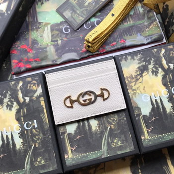 Replica Copy Gucci 570679 Zumi Grainy Leather Card Case White