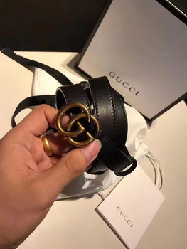 Replica Gucci Wome Leather Belt With Gold Double G Buckle