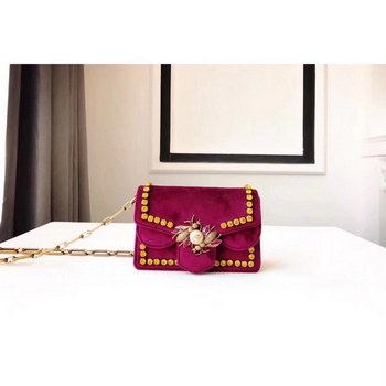 Replica Gucci 489218 Broadway Rose Velvet Mini Bag