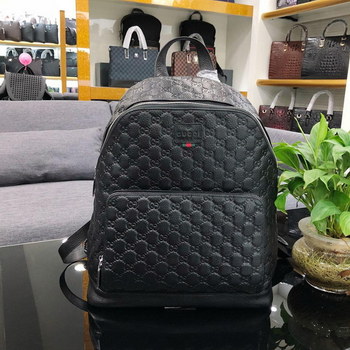 Replica High Quality Gucci 6888 Signature Men Leather Backpack Black