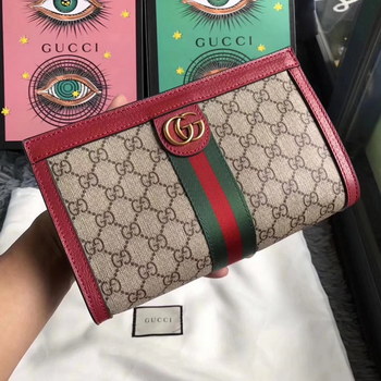 Replica Gucci 493677 Ophidia GG Supreme Women Clutch Bag Red