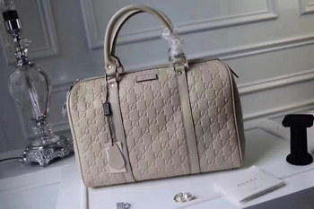 Replica Gucci Signature Leather Women Boston Tote Bag Grey