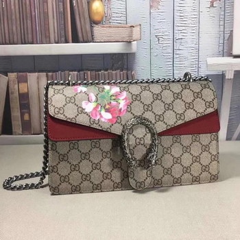Replica Gucci 400249 Dionysus Small GG Blooms Print Shoulder Bag Red