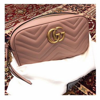 Replica Gucci 447632 GG Marmont Small Matelasse Shoulder Bag Pink