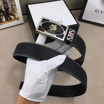 Replica Gucci Men Leather Blet With Silver Buckle 025