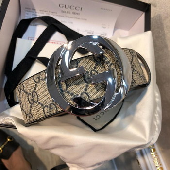 Replica Cheap Replica Gucci Men Leather Belt Width 38cm With Bronze Silver Buckle 089