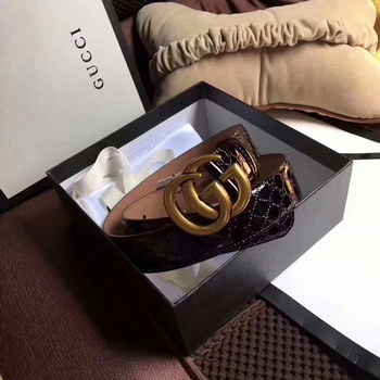 Replica Cheap Replica Gucci Men Leather Belt Width 38cm With Gold Buckle 070