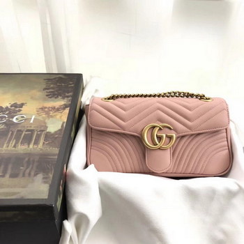 Replica Gucci 446744 GG Marmont Matelasse Mini Bag Pink
