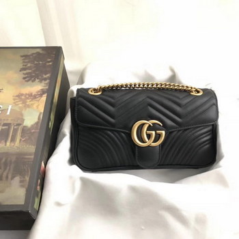 Replica Gucci 446744 GG Marmont Matelasse Mini Bag Black