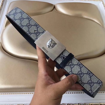 Replica Gucci Men Leather Blet With Silver Buckle 019