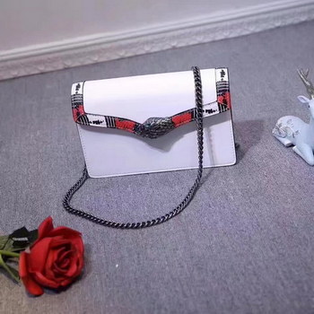 Replica Gucci 453751 Lilith Leather Top Handle Bag White Leather