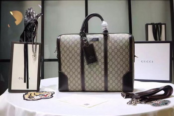 Replica 2017 New Gucci 406384 Men Supreme Canvas Briefcase