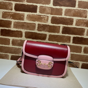 Replica New Replica Gucci 602204 Horsebit 1955 Small Shoulder Bag Pink Leather