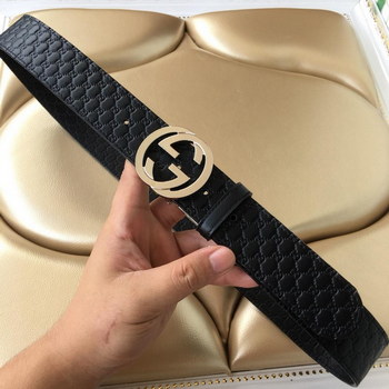 Replica Cheap Replica Gucci Reversible Leather Men Belt Black Width 38cm With Silver Buckle 095