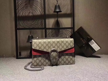 Replica Gucci 400249 Dionysus GG Supreme Shoulder Bag Red