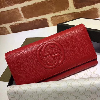 Replica Gucci 282414 GG Leather Wallet Red