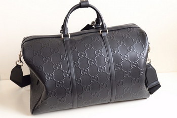 Replica Replica Gucci 625768 GG Embossed Duffle Bag Black GG Leather
