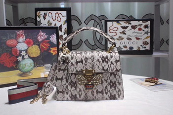 Replica Gucci ??476541 Queen Margaret Small Snakeskin Top Handle Bag