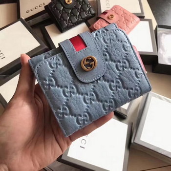 Replica Gucci 853A Gucci Signature Women Wallet Blue