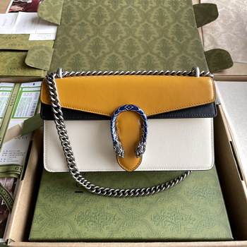 Replica Copy Gucci 400249 Dionysus Small Shoulder Bag Burnt Orange and White Grainy Leather 25cm