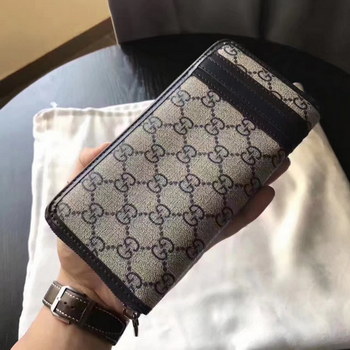 Replica Original Quaility Gucci 291105 GG Supreme Zipper Wallet Blue