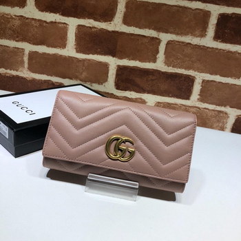 Replica Replica Gucci Women GG Marmont Continental Wallet Pink 443436