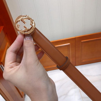 Replica Gucci Leather Women Belt With Gold Buckle 038