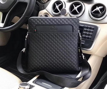 Replica Gucci 7139 1 Men Leather Briefcase Bag Black