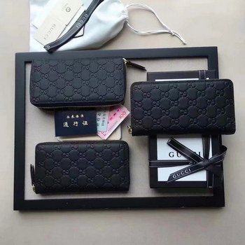 Replica Oriainal Gucci 410102 Signature Zip Around Wallet Black