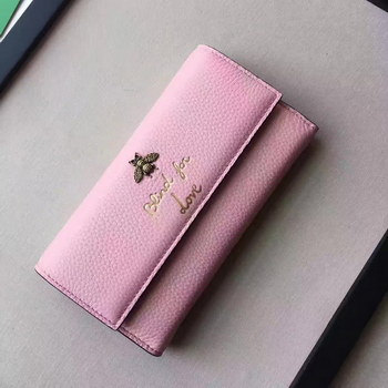 Replica Gucci 454070 Animalier Continental Wallet Pink