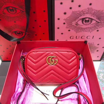 Replica Gucci 448065 GG Marmont Matelasse Mini Bag Red