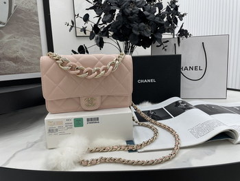 Replica 2022 New Style Chanel Wallet On Chain Lambskin Plexi Gold Tone Metal Pink AP2377 For Girls Online