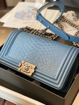 Replica Replica Boy Chanel Bag South African Python Skin with Imported Sheepskin 009