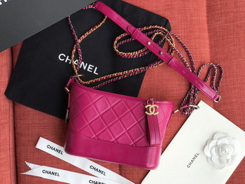 Replica Chanel A9824 Gabrielle Small Hobo Bag Denim Calfskin Gold Tone Metal Rose