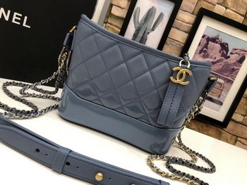 Replica Original Chanel A9824 Gabrielle Small Hobo Bag Denim Calfskin Gold Tone Metal Blue