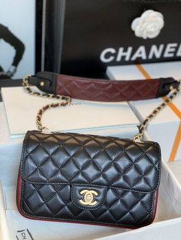 Replica New Replica Chanel AS2228 Small Flap Bag Calfskin Gold Tone Metal Black Brown