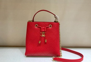 Replica Replica Chanel AS0310 Drawstring Bag Grained Calfskin Gold Tone Metal Red