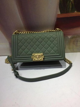 Replica Chanel 25cm Boy Caviar Handbag Calfskin Gold Tone Dark Wood